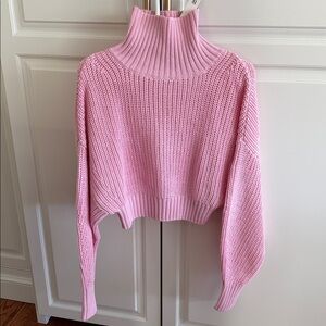 Banana Republic Women's Cowl Neck ORGANIC Cotton Sweater, Soft peony pink XS NWT